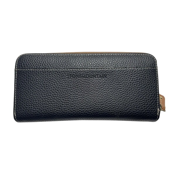 Stone Mountain Wallet Zip Around Continental Organizer Bonded Leather Pebble - Picture 2 of 4